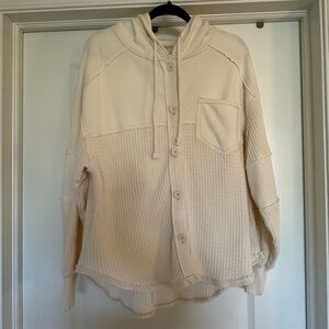 American Eagle Outfitters Cream Knit Hoodie